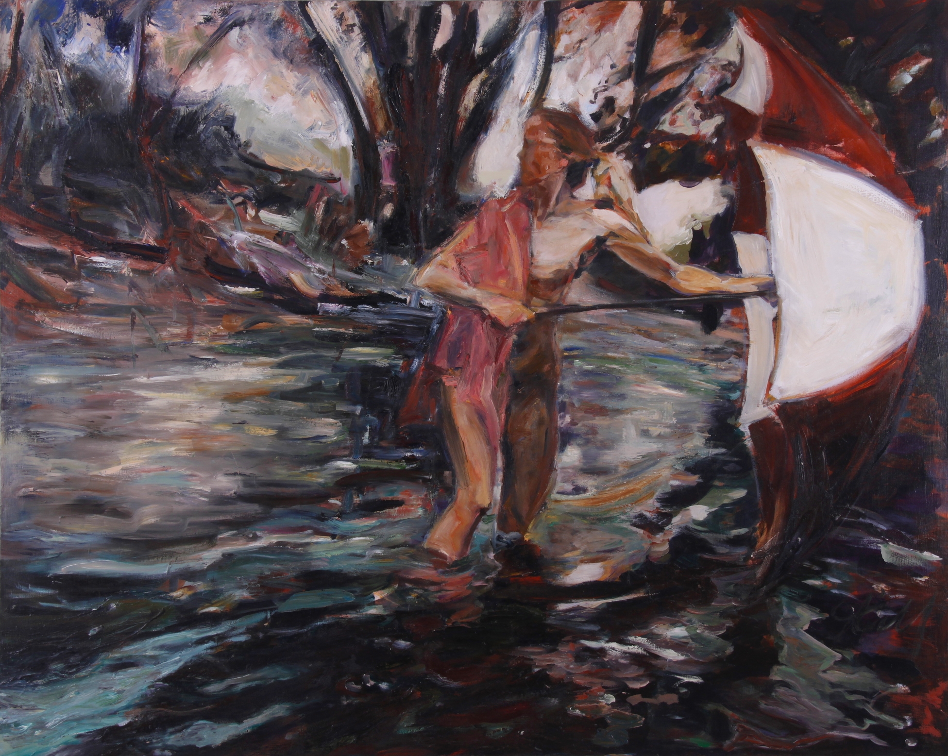 In The Wind, 1994, oil on canvas, 48" x 60".