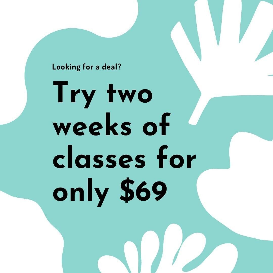 Want to try our new online classes without a commitment? Sign up for our 2-Week trial: 1 class a day for 14 days for only $69 + tax! Have a trial run of our many instructors and class offerings! #SmallBusinessSunday