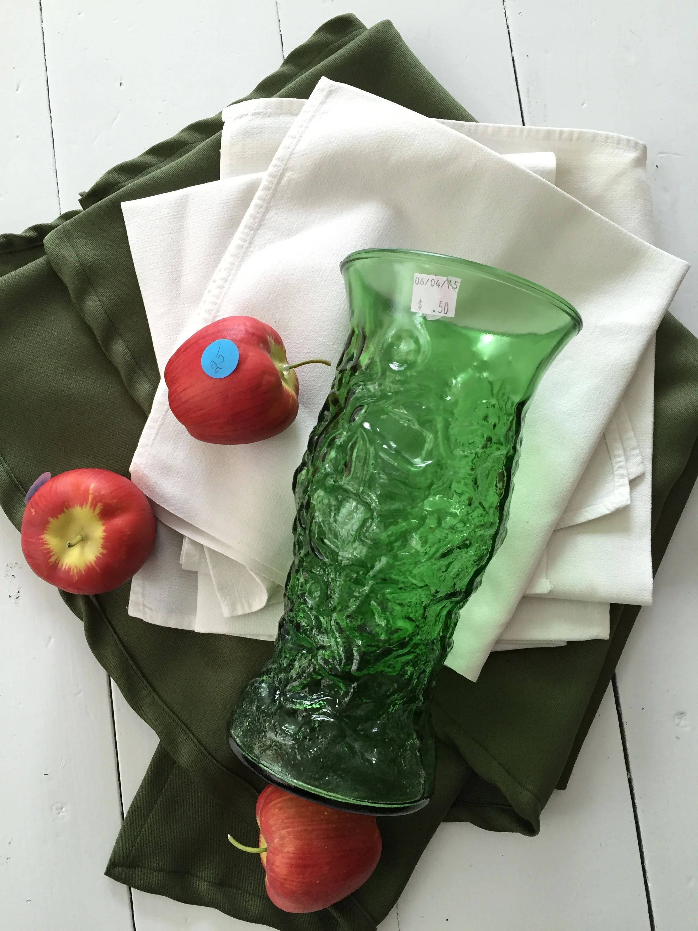 Our local Thrift Store always has random linens, napkins, vases, and dishes for a killer deal.