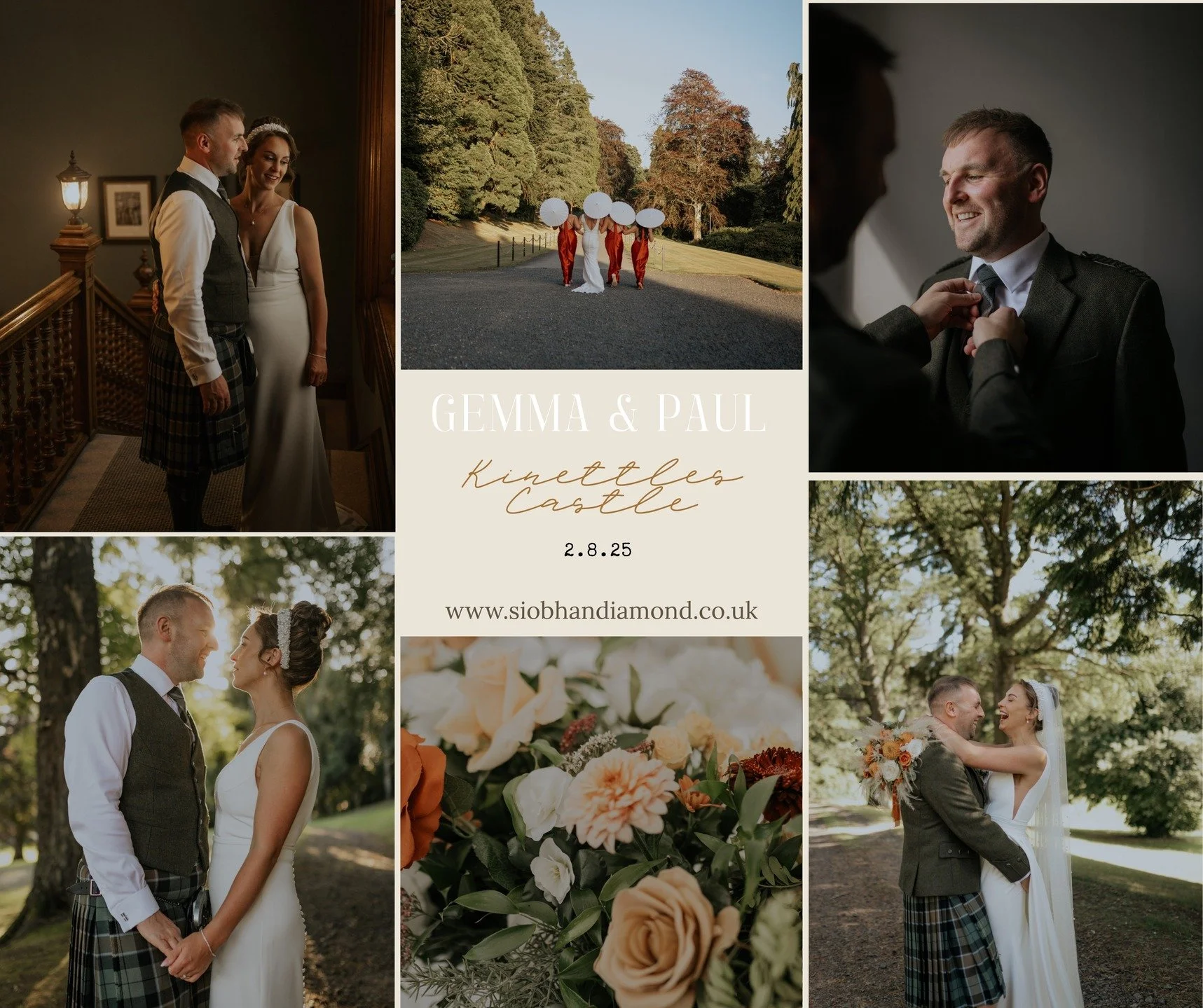 Gemma &amp; Paul 2.8.25 🧡

Gorgeous wedding at Kinettles, for such a beautiful couple and 3 adorable kiddos. The attention to detail was beautiful and bridemaids were a hoot! Gemma, you have great taste as it was an absolute priviledge to work along