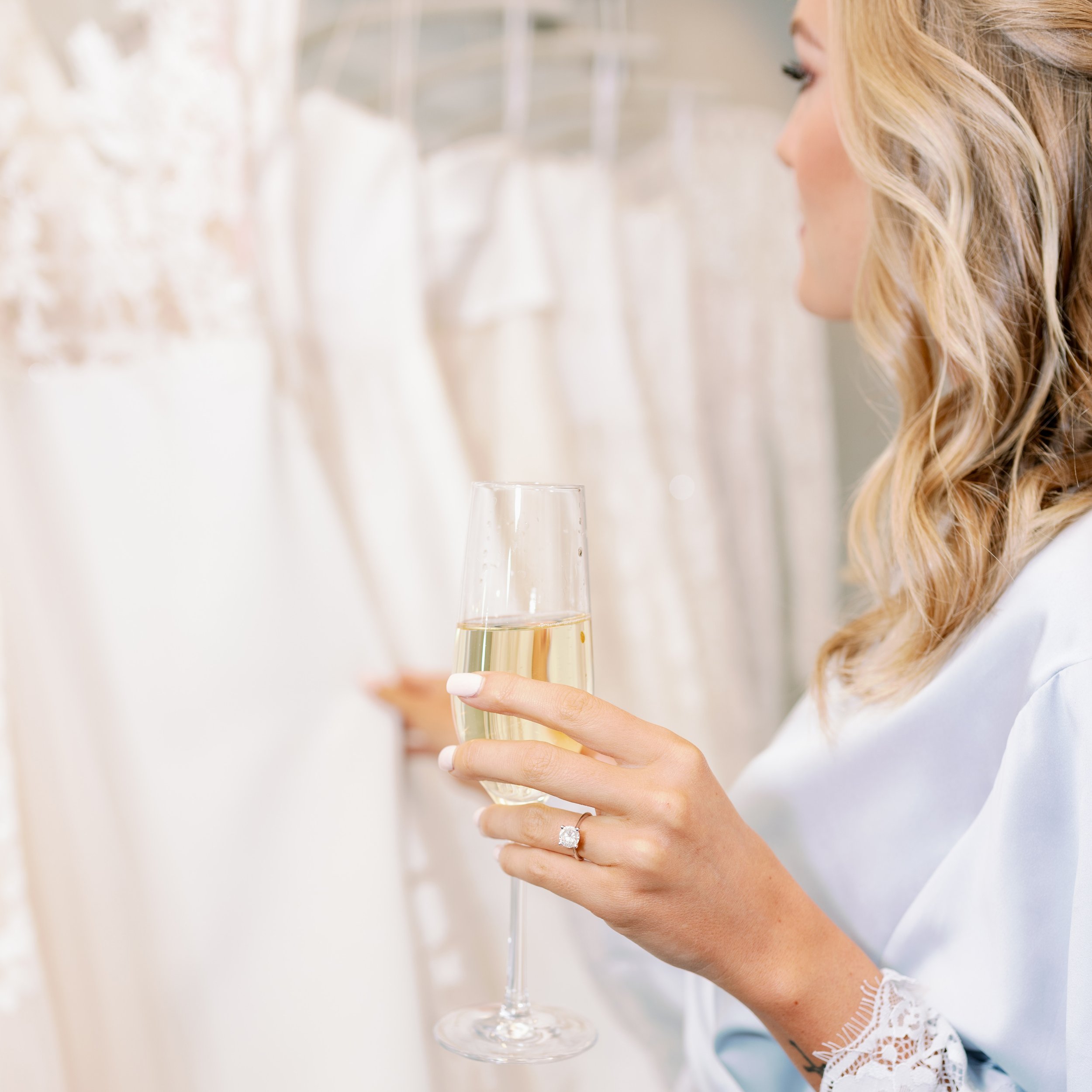 Personalized bridal styling appointment at Alexia's Charlotte boutique.