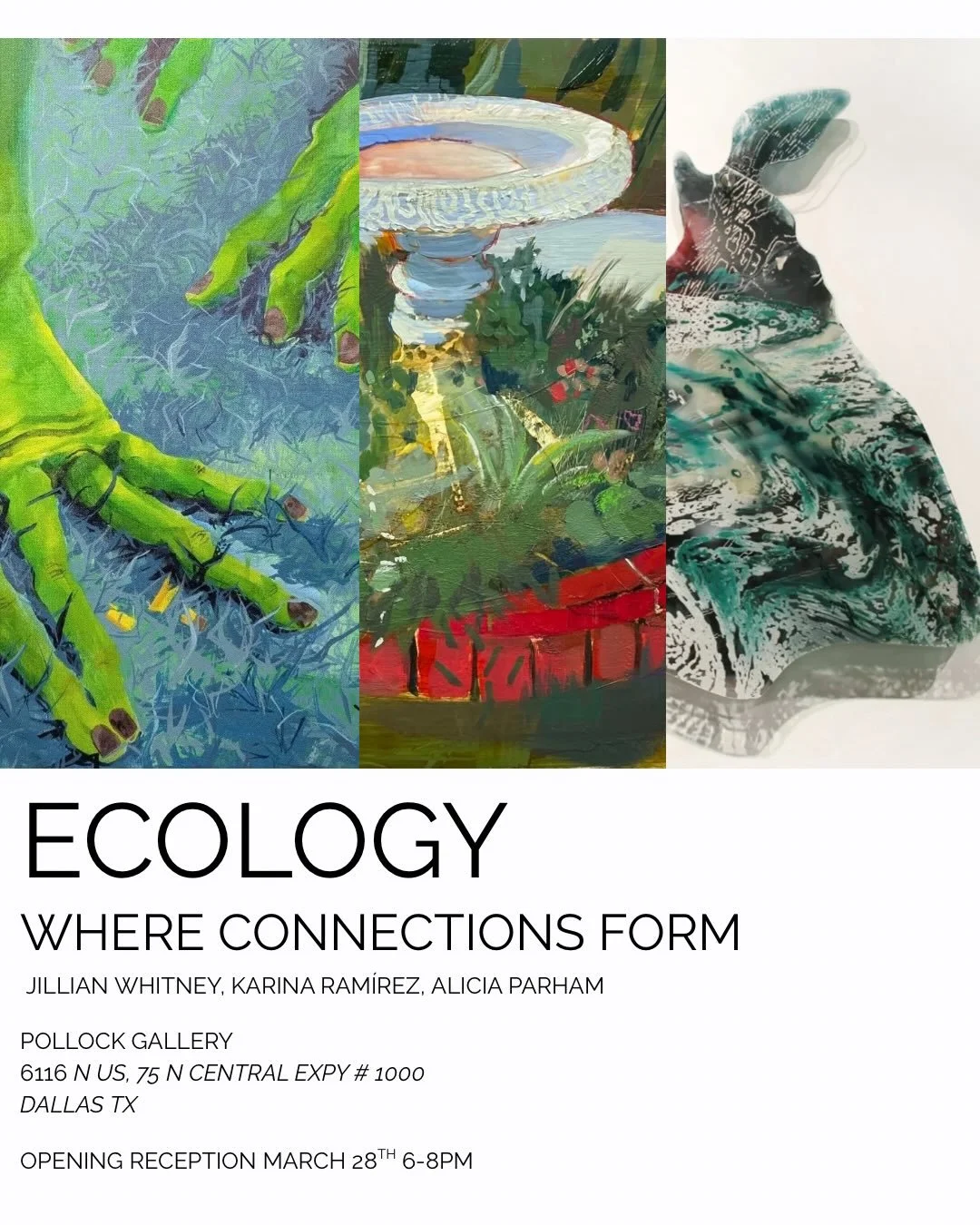 ECOLOGY: Where connections form (behind the scenes)
.
Lots of long nights/ early mornings, coffee, Frida Kahlo style bed painting, and plexiglass. I&rsquo;m so excited to share my thesis with everyone.
.
Opening 3/28 6-8pm @smupollockgallery 
I&rsquo