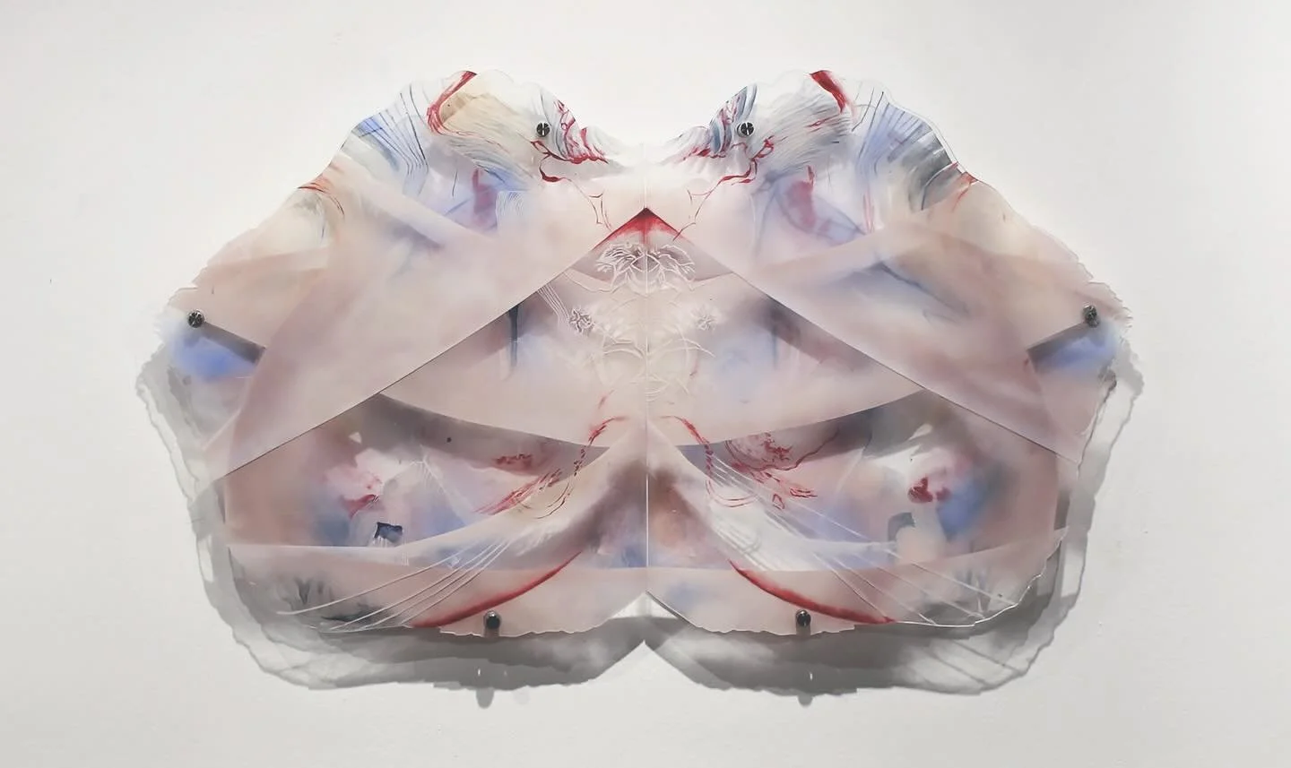 &ldquo;Machinery, catharsis, ragtag&rdquo; 
Oil, airbrush and acrylic on plexiglass
33.5inx19.5inx2in

On show with @ro2art opening 2/7 🧠

I was thinking a lot about collegen structures, visualized brainwave data, and our bodies parallel with nature
