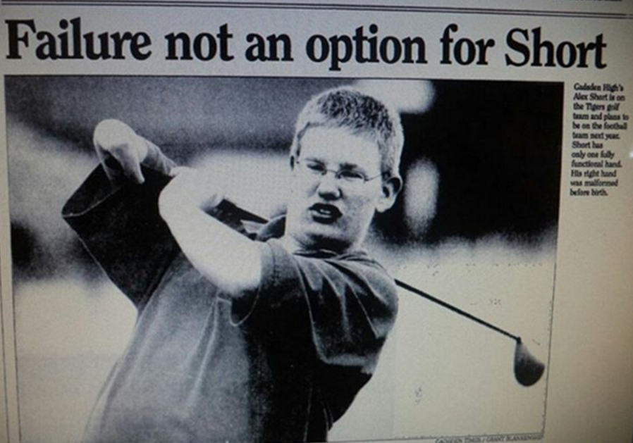 Alex making headlines for his golf skills.