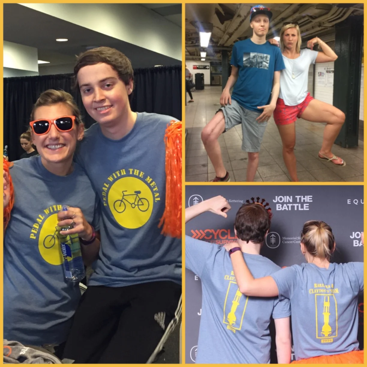 Raeanna and her friend Clayton at Equinox's "Cycle for Survival" fundraiser.