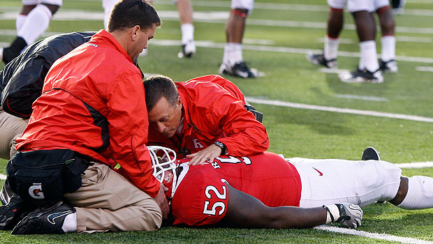 First on the scene, Athletic Trainers, Mike Pawlusiak (left) and Dave McCune (right). I can't stress the importance of Athletic Trainers enough!!!