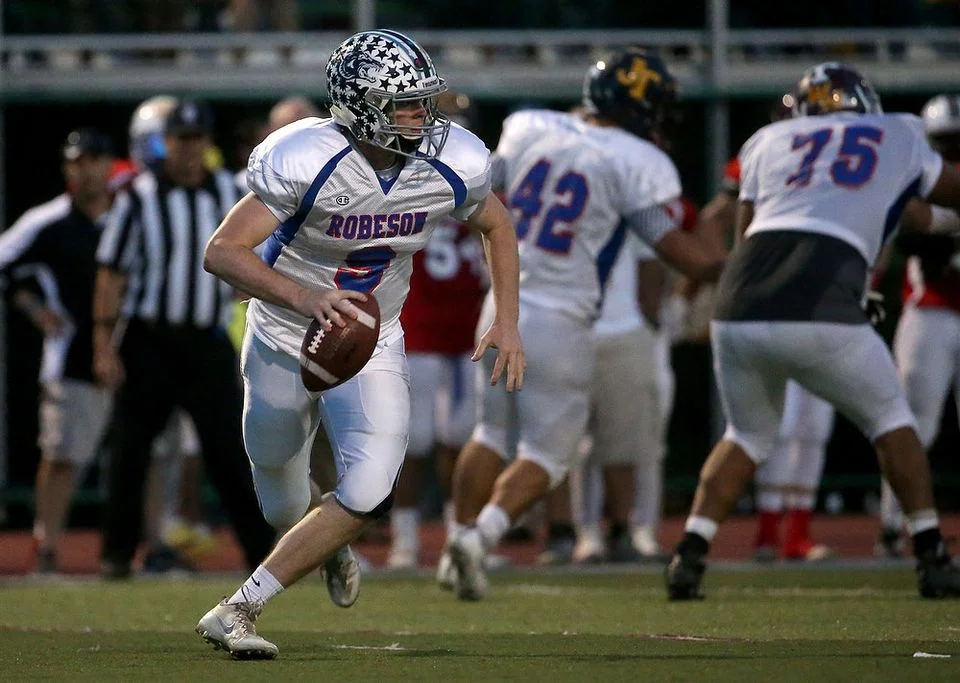 Photo: John Munson | NJ Advance Media for NJ.com Ryan Finlay (Game MVP) of West Morris rolling out in the 24th Annual Paul Robeson Classic All-Star Game.