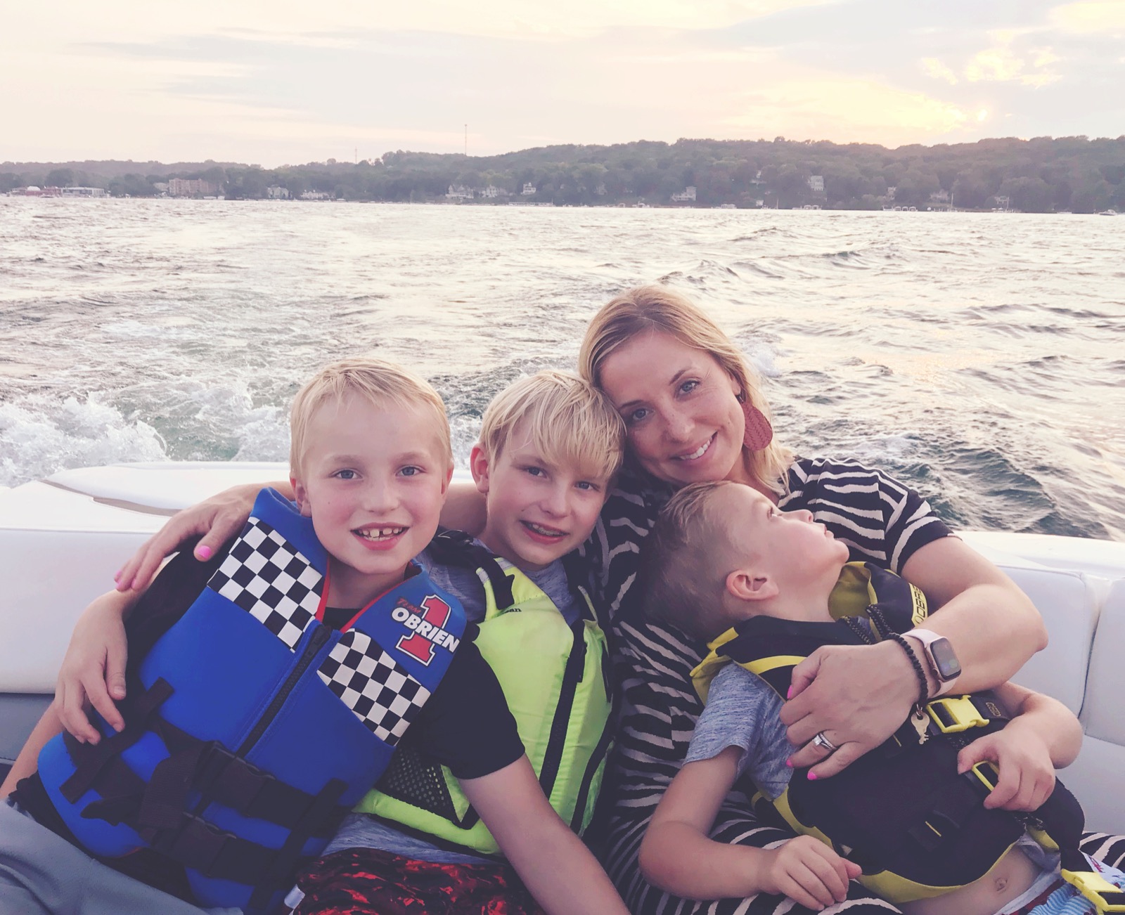 Me, Blake, Chase + Bodey. We always feel close to Ethan on the water.