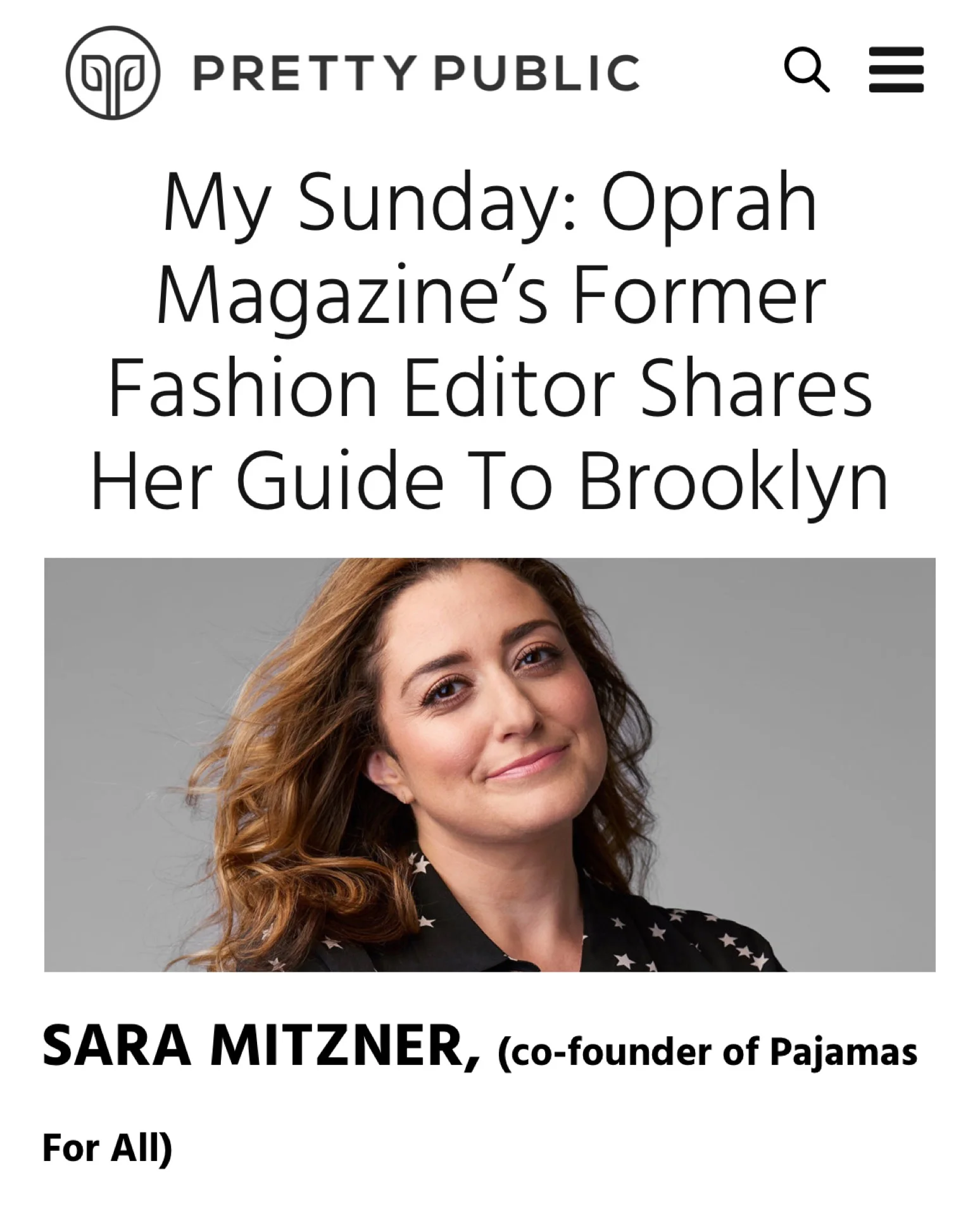 Pretty Public, My Sunday