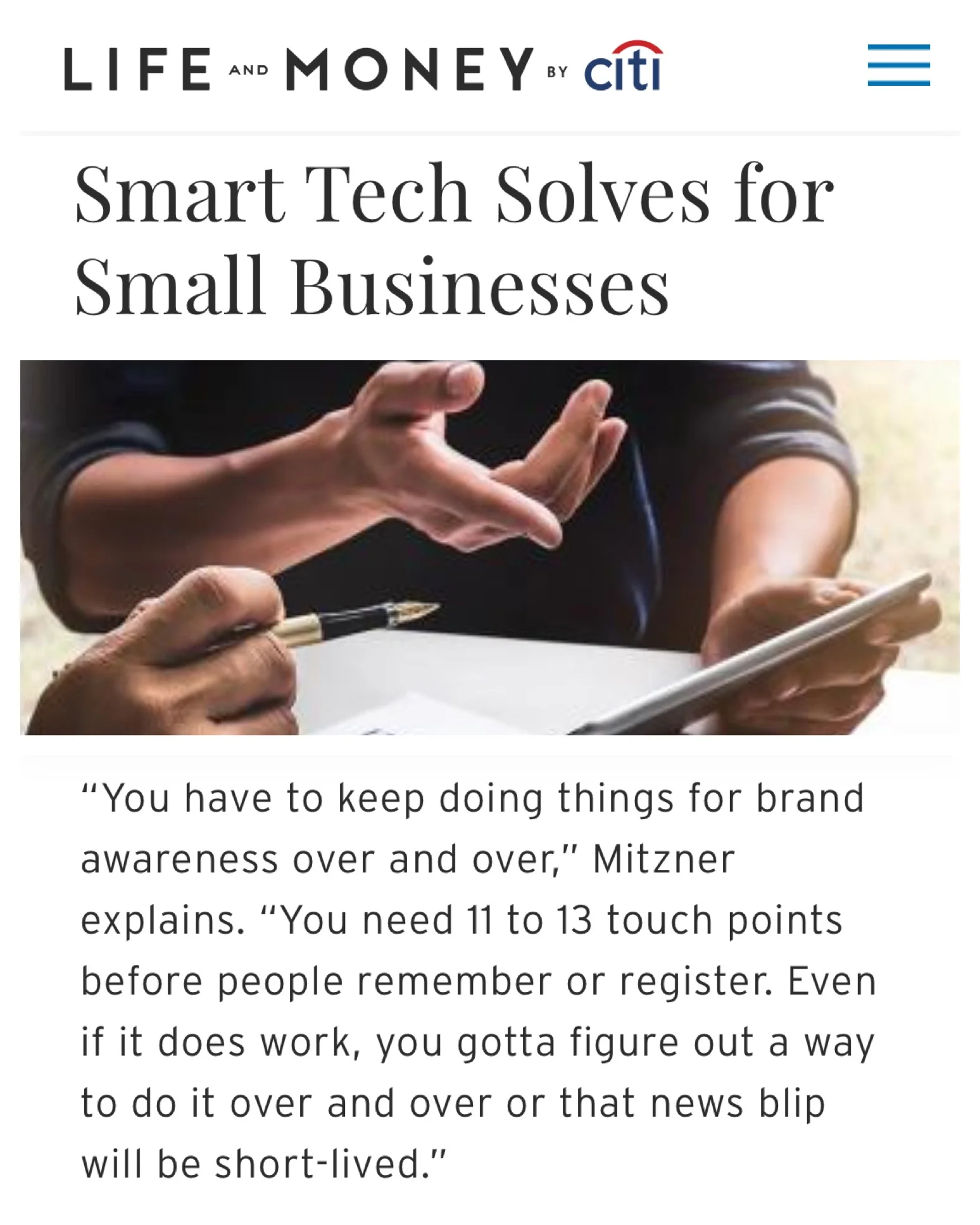 Life &amp; Money by Citi, Smart Tech Solves for Small Businesses