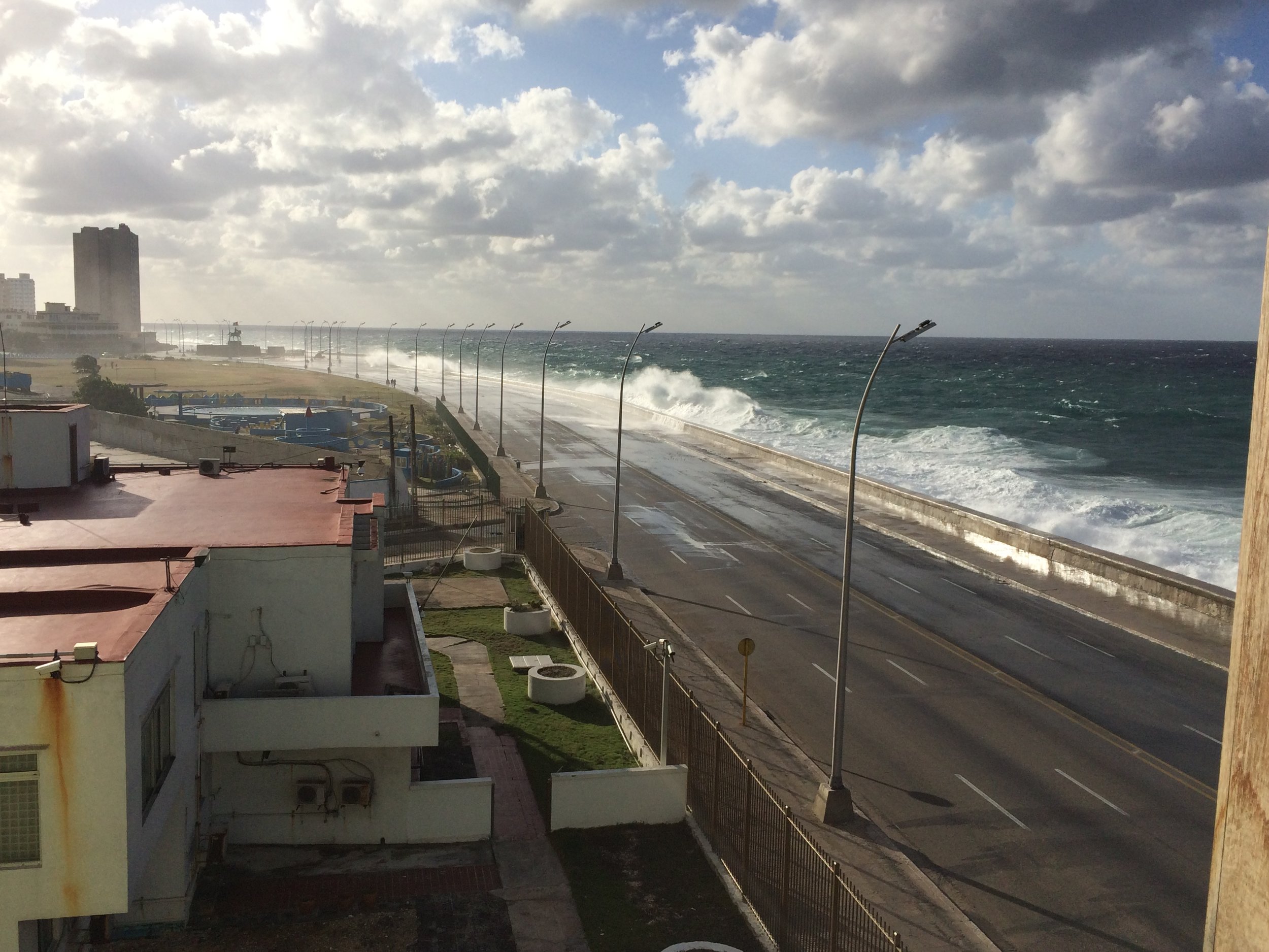 View from Casa Privada in Habana - This is the Malecon on a blustery day!