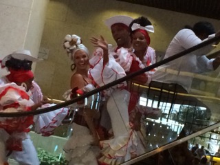 Dancing on the escalator in Melia Cohiba, Habana