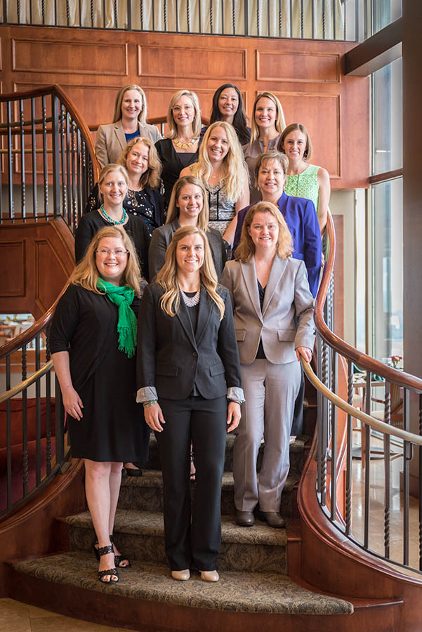 Graduates are, from left, first row: Sarah Vidal-Finn, Gainesville CRA; Jami Houston, Ervin Lovett Miller; Autumn Martinage, city of Jacksonville; second row: Melanie Kleehammer, Haskell; Rebecca Price, England-Thims & Miller; Suzanne Cortina, Meskel & Associates Engineering; third row: Lauren Langham, Smith, Hulsey & Busey; Hannah King, ULI North Florida; Amber Labagh, Haskell; top row: Holly Grimes, Wakefield Beasley & Associates; Jessica Hurst, Regency Centers; Sarah King, Prosser; and Meghan Dones, Regency Centers.