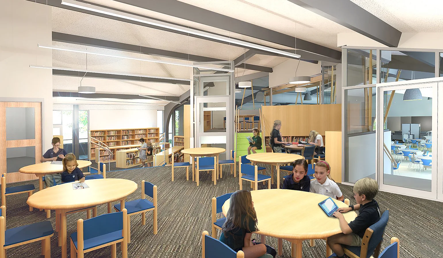 One level of the library space.