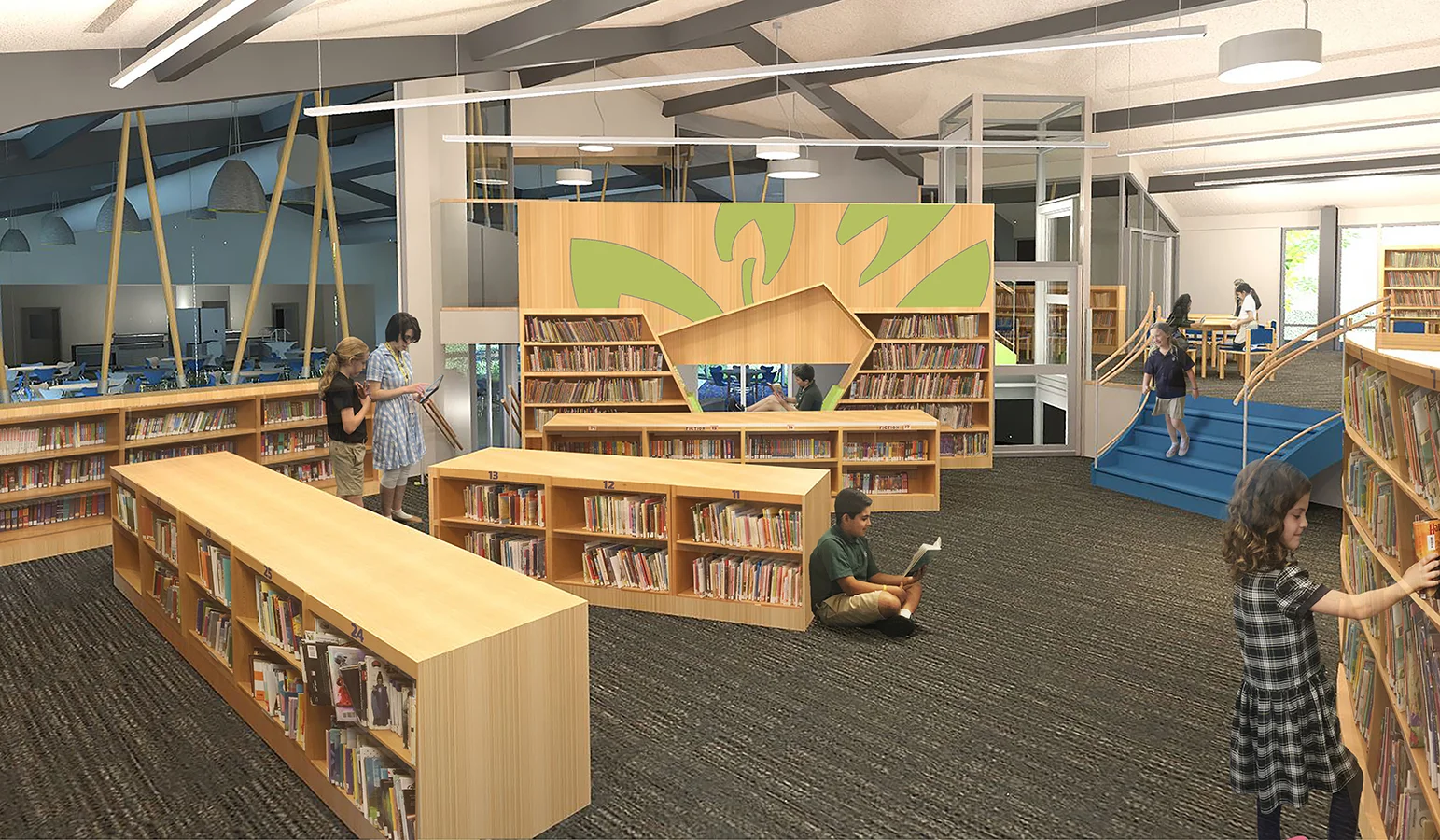 Upper level of the library