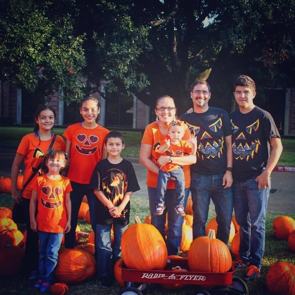 Elizabeth and her family in October 2016