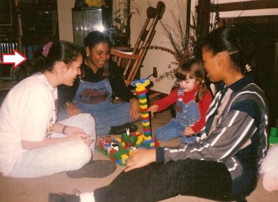Circa 1994 -Arrow points to Elizabeth and the little girl is Tracy's daughter who she used to babysit.