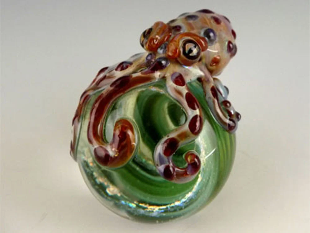 OCTOPUS ON GLASS MARBLE