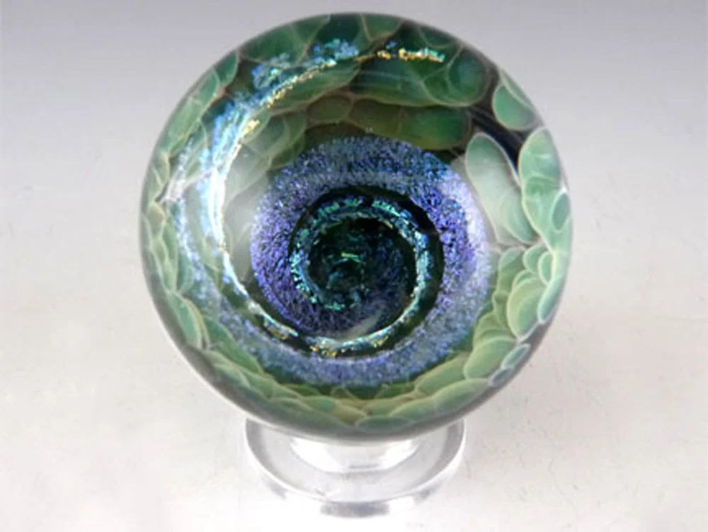 DICHROIC GLASS VORTEX MARBLE