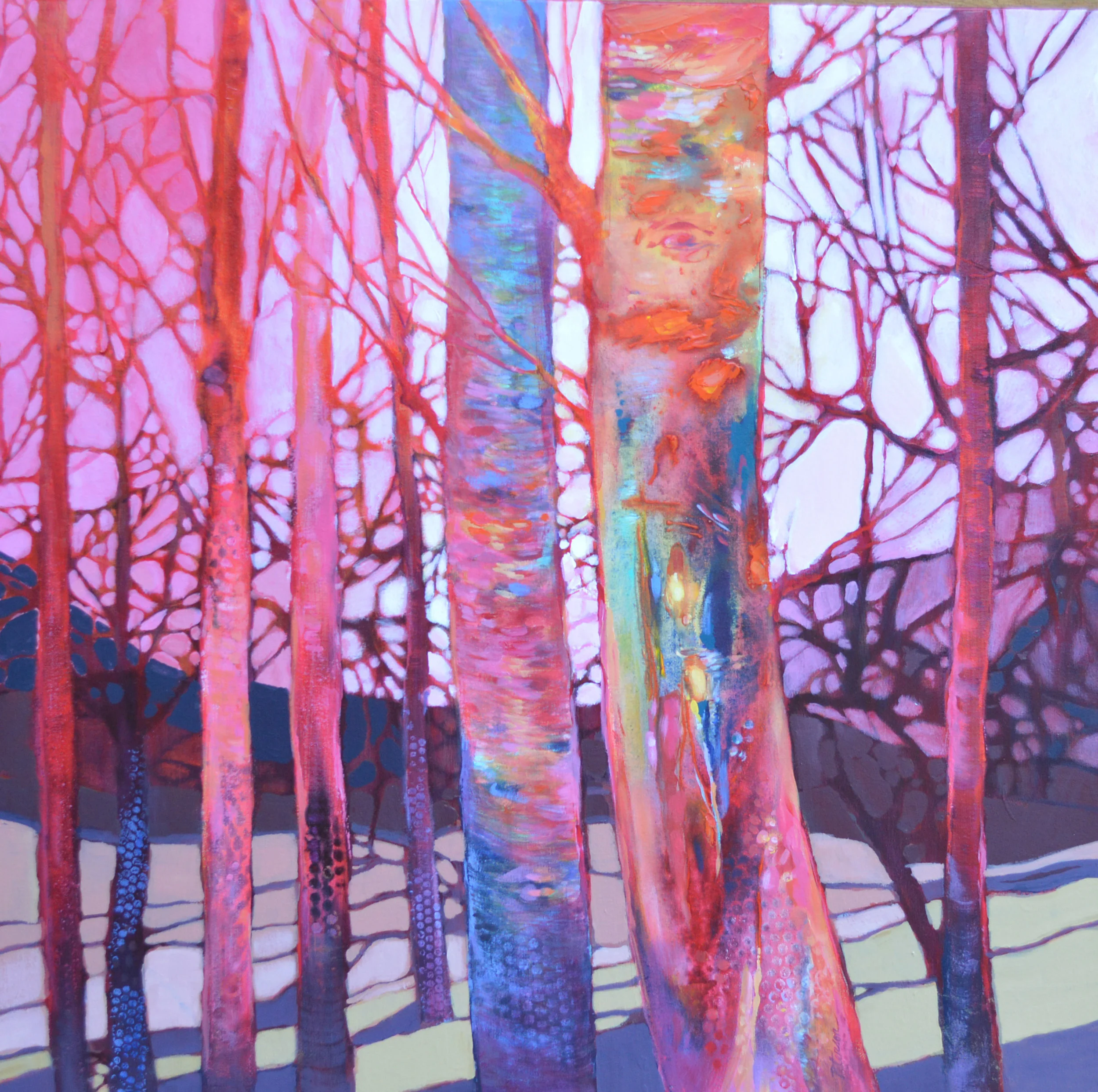 ON THE CUSP. &nbsp; &nbsp; ACRYLIC. &nbsp; &nbsp; 36 X 36 &nbsp; &nbsp; $2000