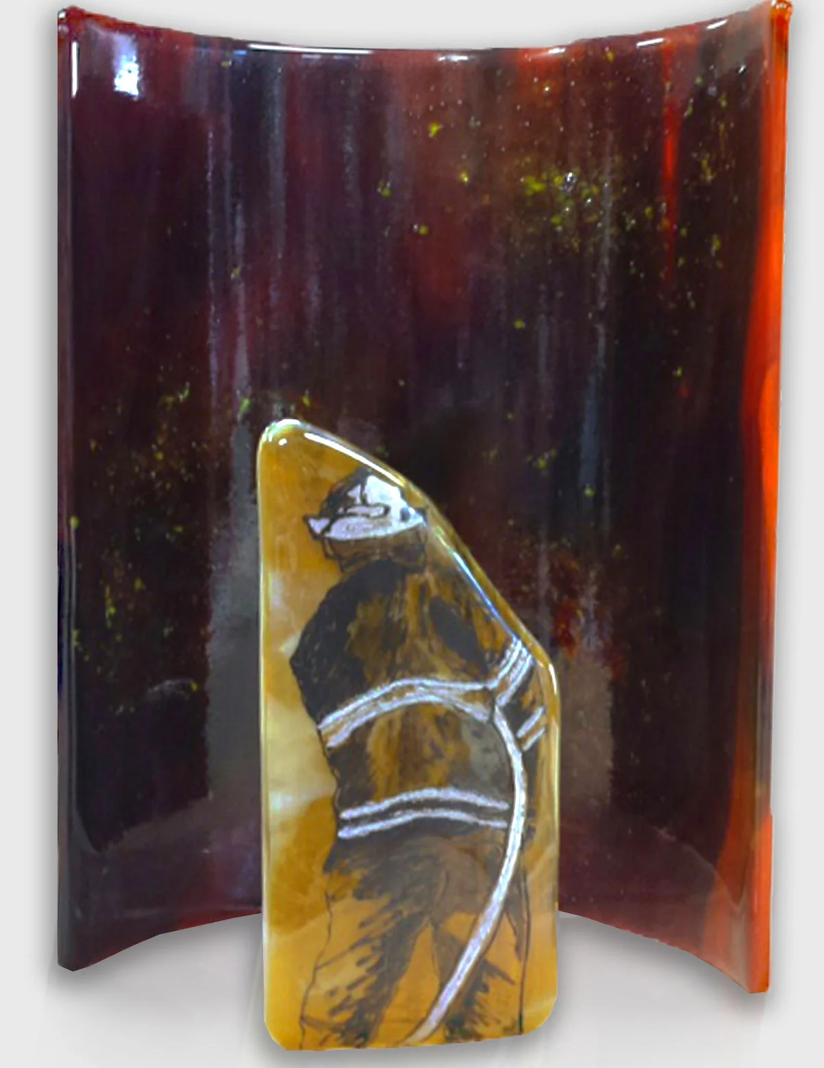 FUSED GLASS, &nbsp;30 X 9 X 9