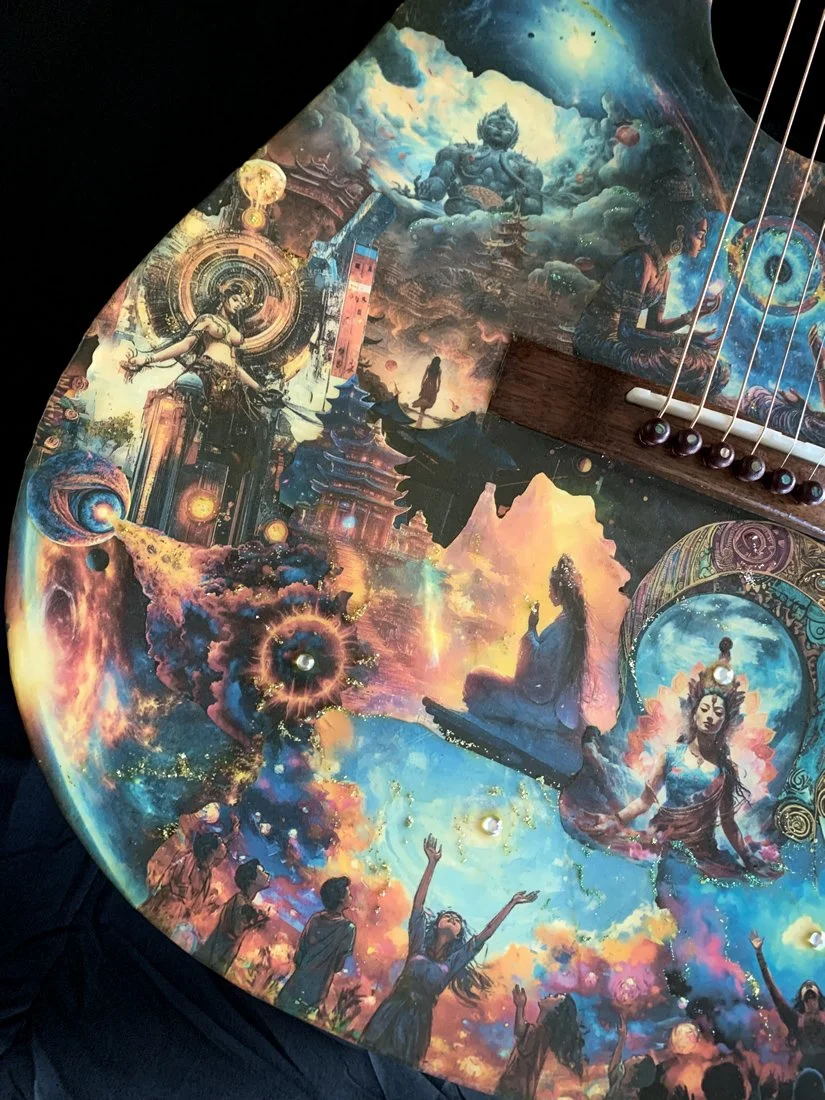 25002 art guitar Calling To The Mother Goddess lower face shows use of giltter.jpg