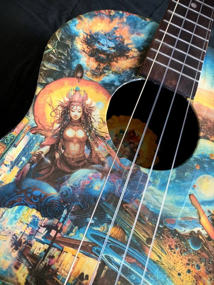 25001 art guitar 4 string baritone ukulele Lighting Up On The Astral Plane face upper.jpg