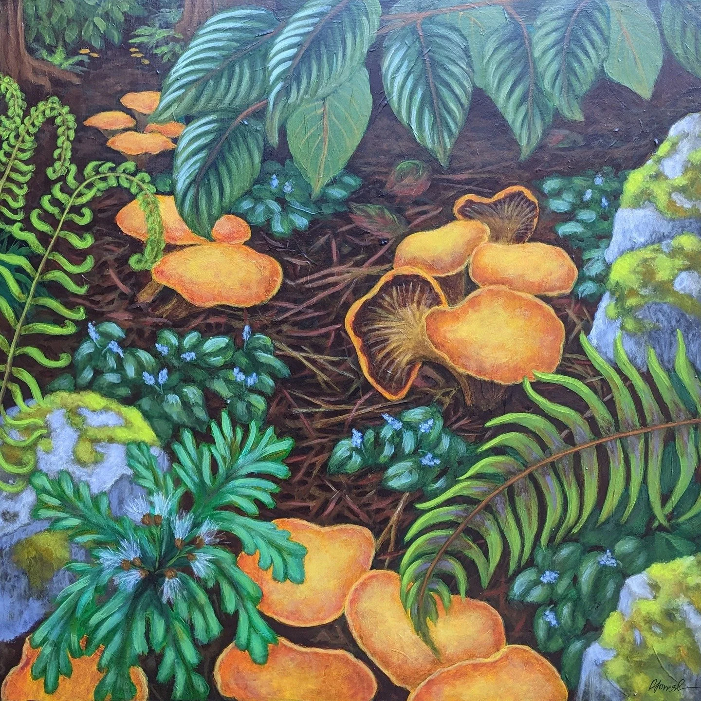 Penny Forrest's new acrylic, Mushrooms, brings the experience of fungi foraging season to life. Pure magic.

See this painting and more of Penny's beautiful work in the gallery or on the DragonFire website.

#dragonfiregallery #pennyforrest #cannonbe