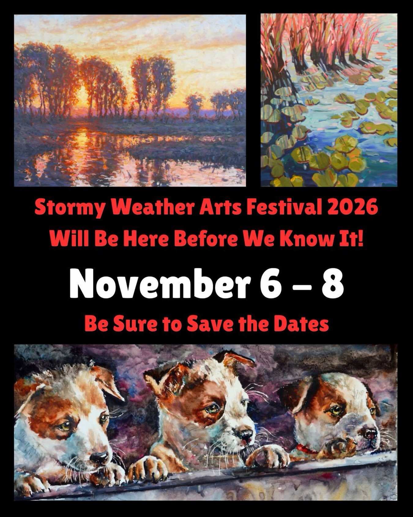 Be sure to mark your calendars for Stormy Weather Arts Festival 2026! Bev Jozwiak, Joanne Shellan and Michael Orwick are our featured artists this year and will be here in the gallery all throughout the festival. Keep an eye out for more updates as t