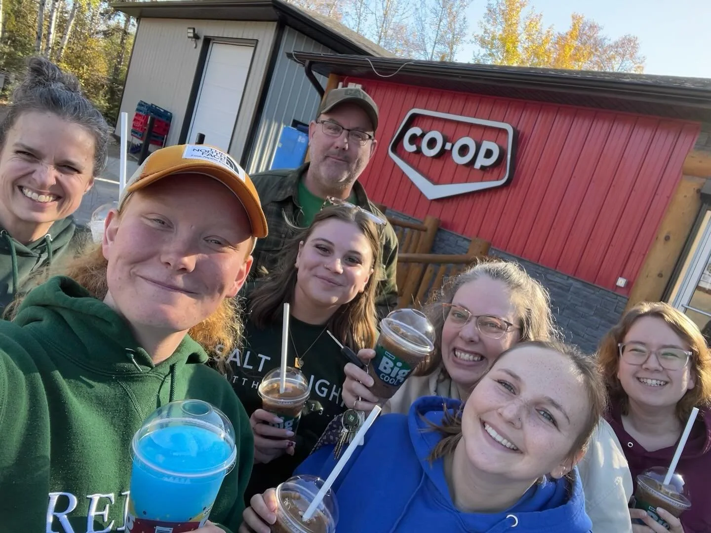 Today our full time team (and Alexis) celebrated the (almost) end of our busy season with our favourite beverages!! #crushedit #campkadesh #lovethisteam #fall #slushies #goodbyesummer