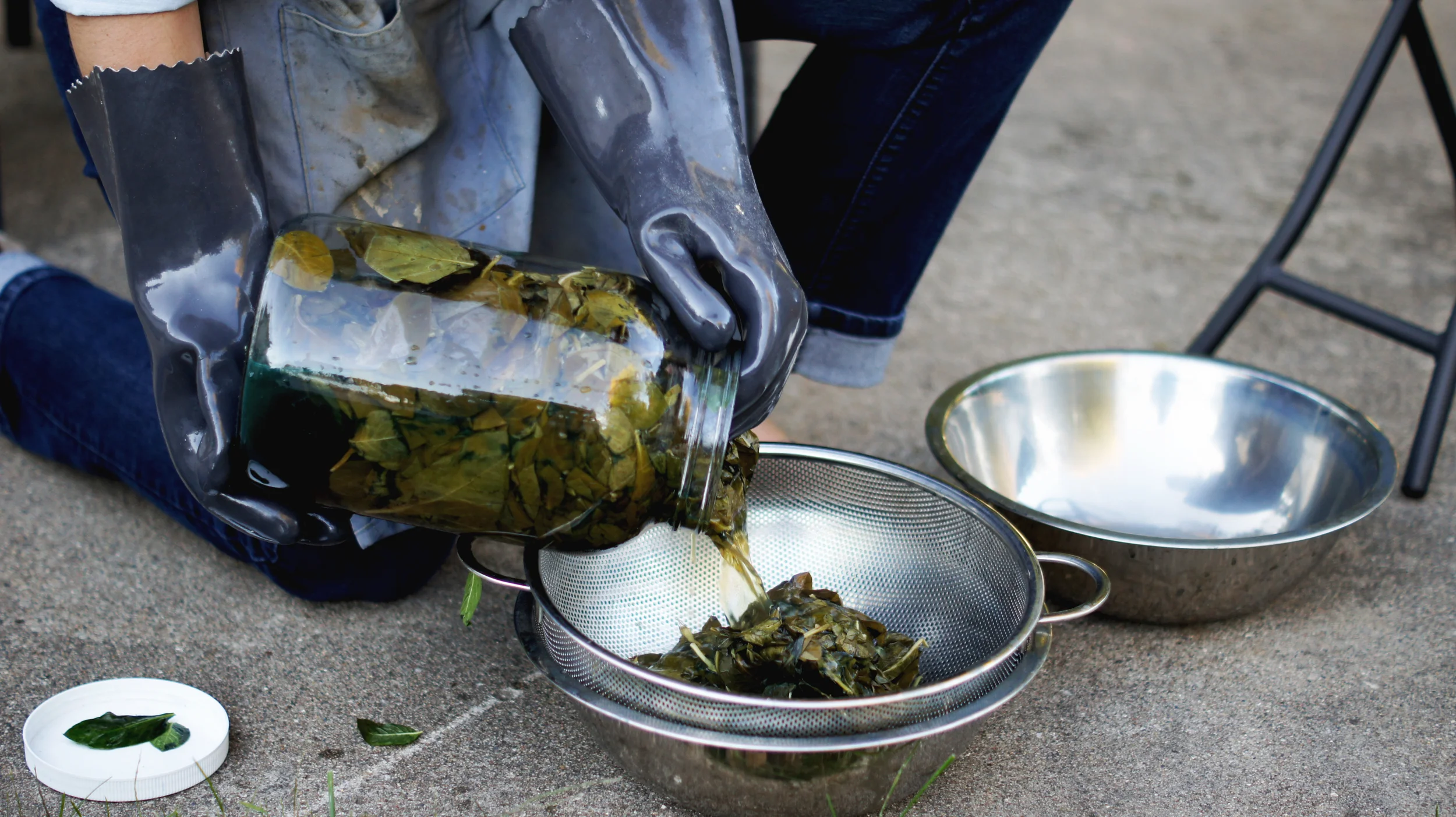 Draining Indigo Brew