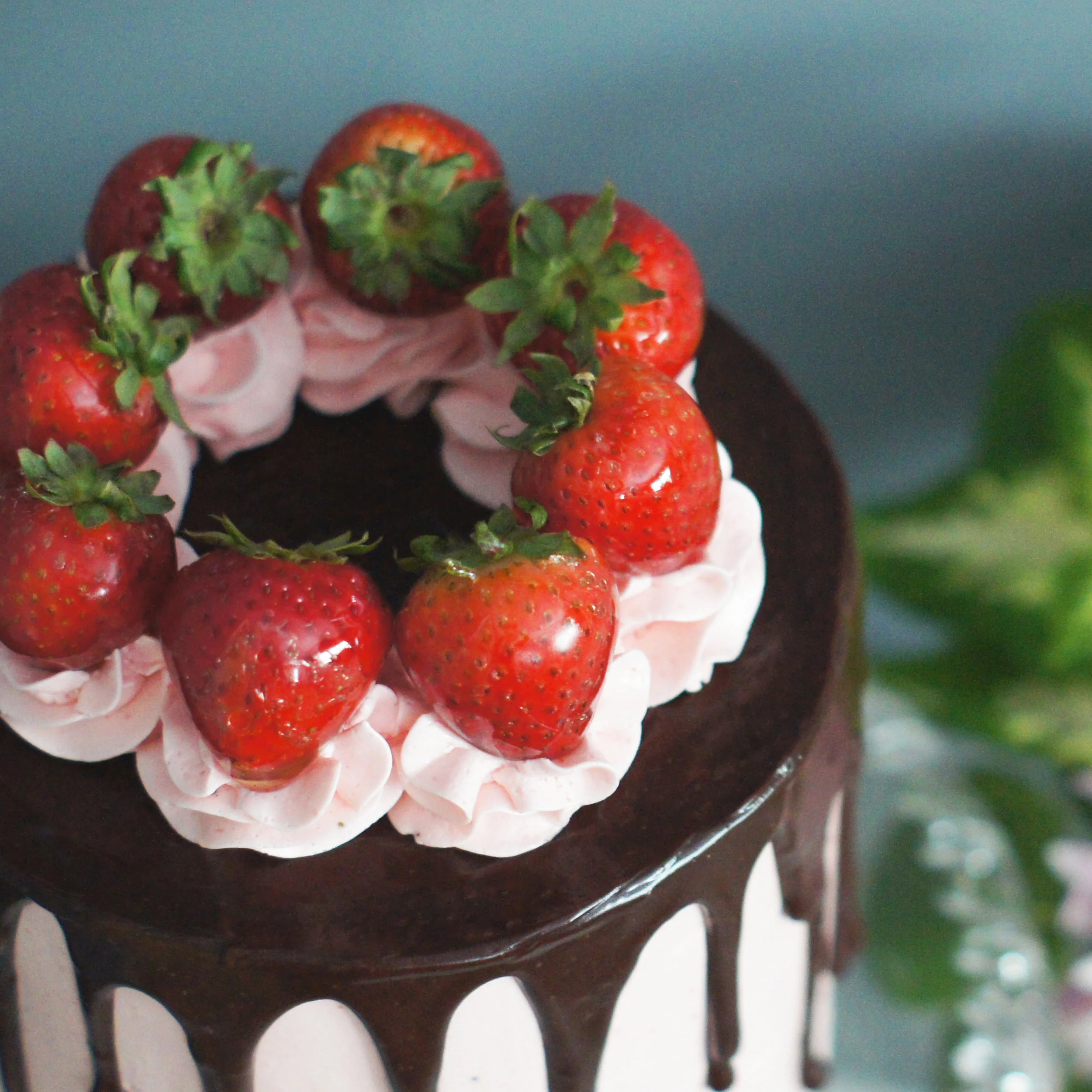 Malted Neapolitan Cake Close-Up