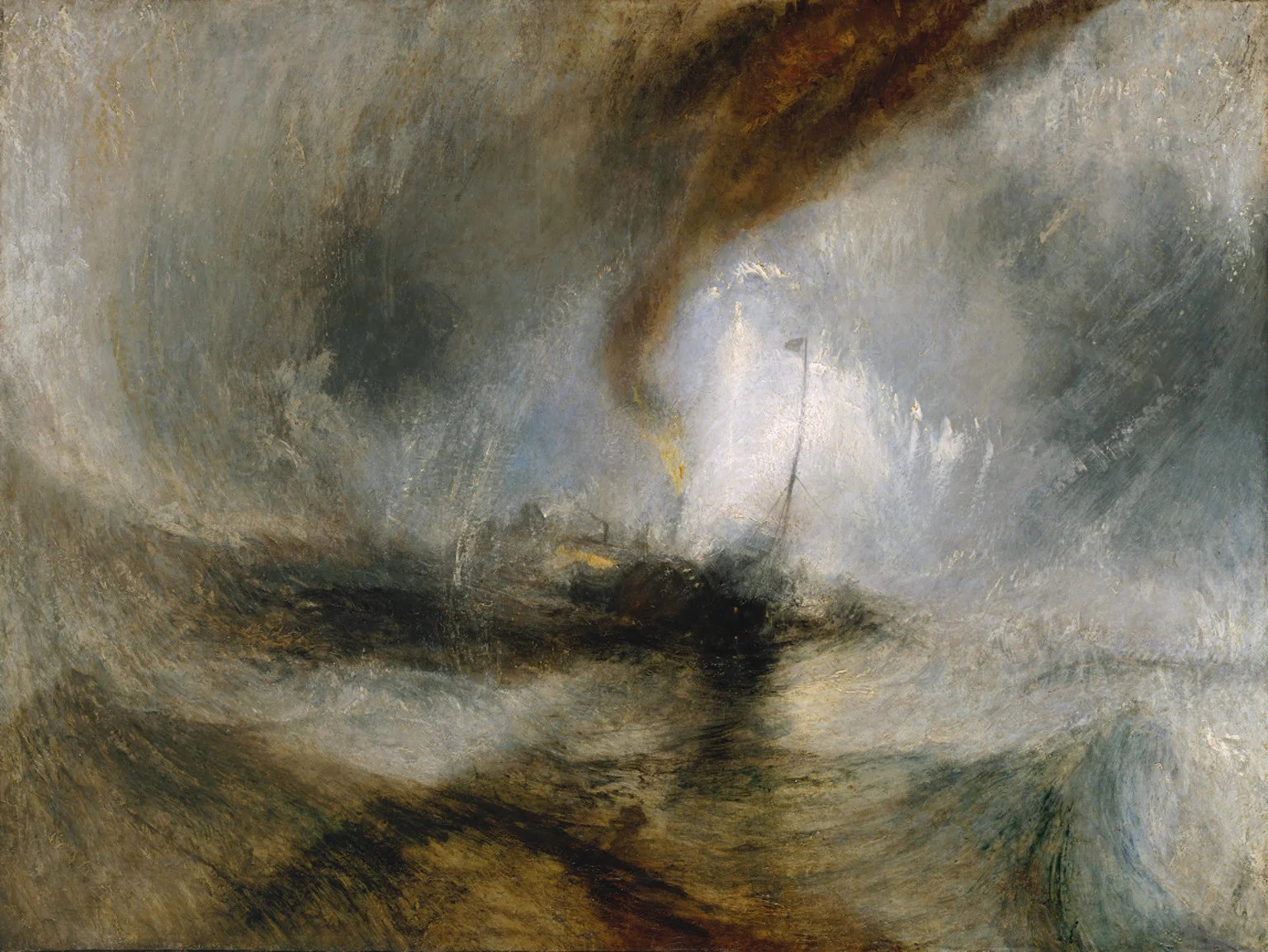 Joseph Mallord William Turner, Snow Storm - Steam-Boat off a Harbour's Mouth , exhibited 1842