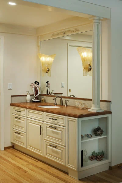 A vanity with an Italian flare.