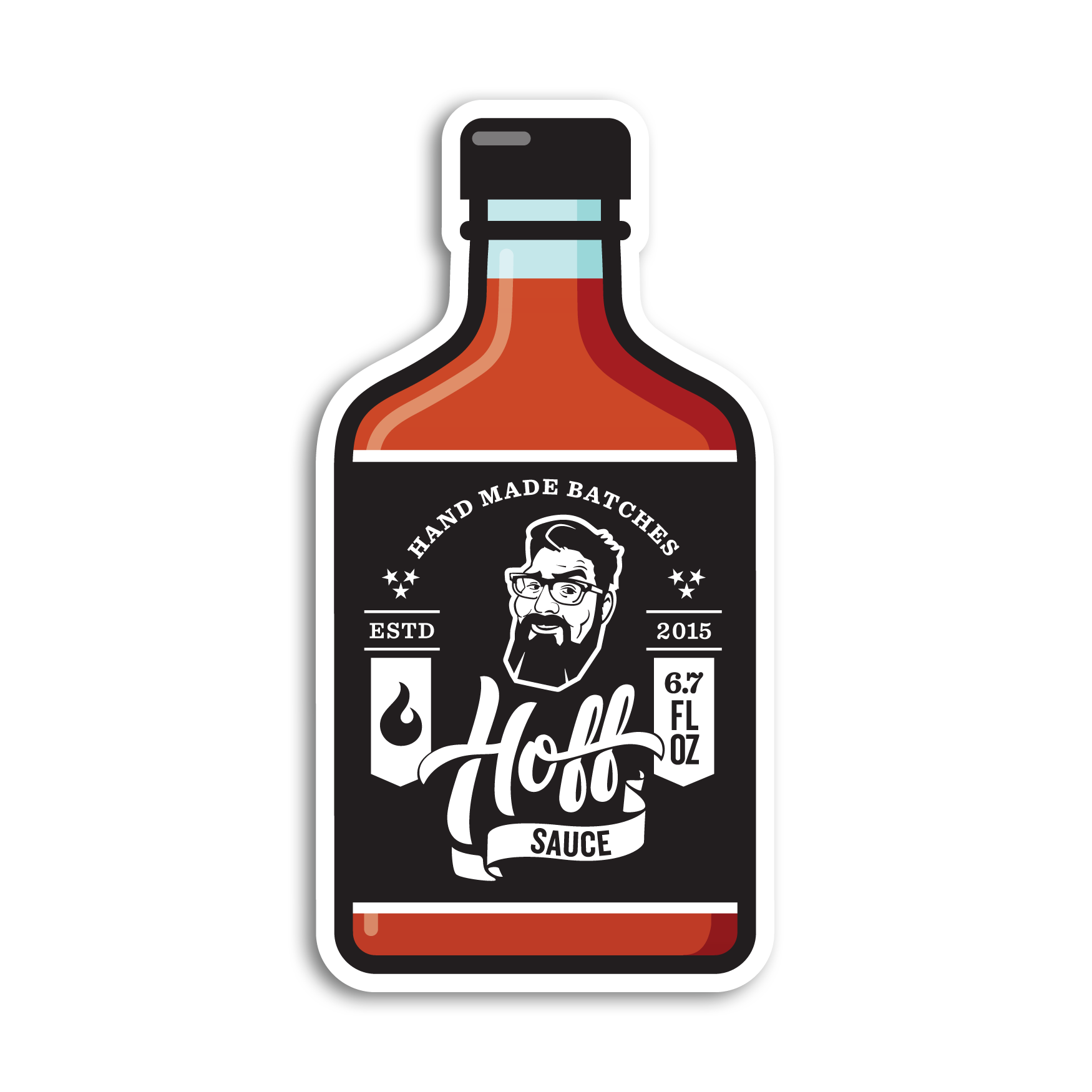 New Flask Sticker Hoff Sauce — Hoff And Pepper Makers Of Hoff Sauce 