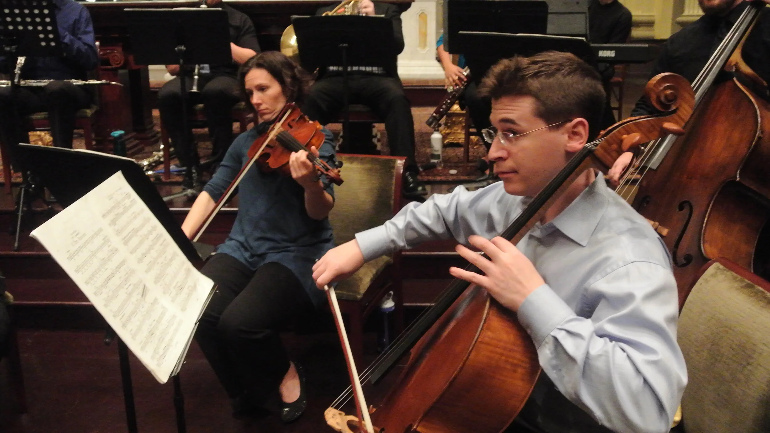 Symphony Number One prepares for rehearsal.