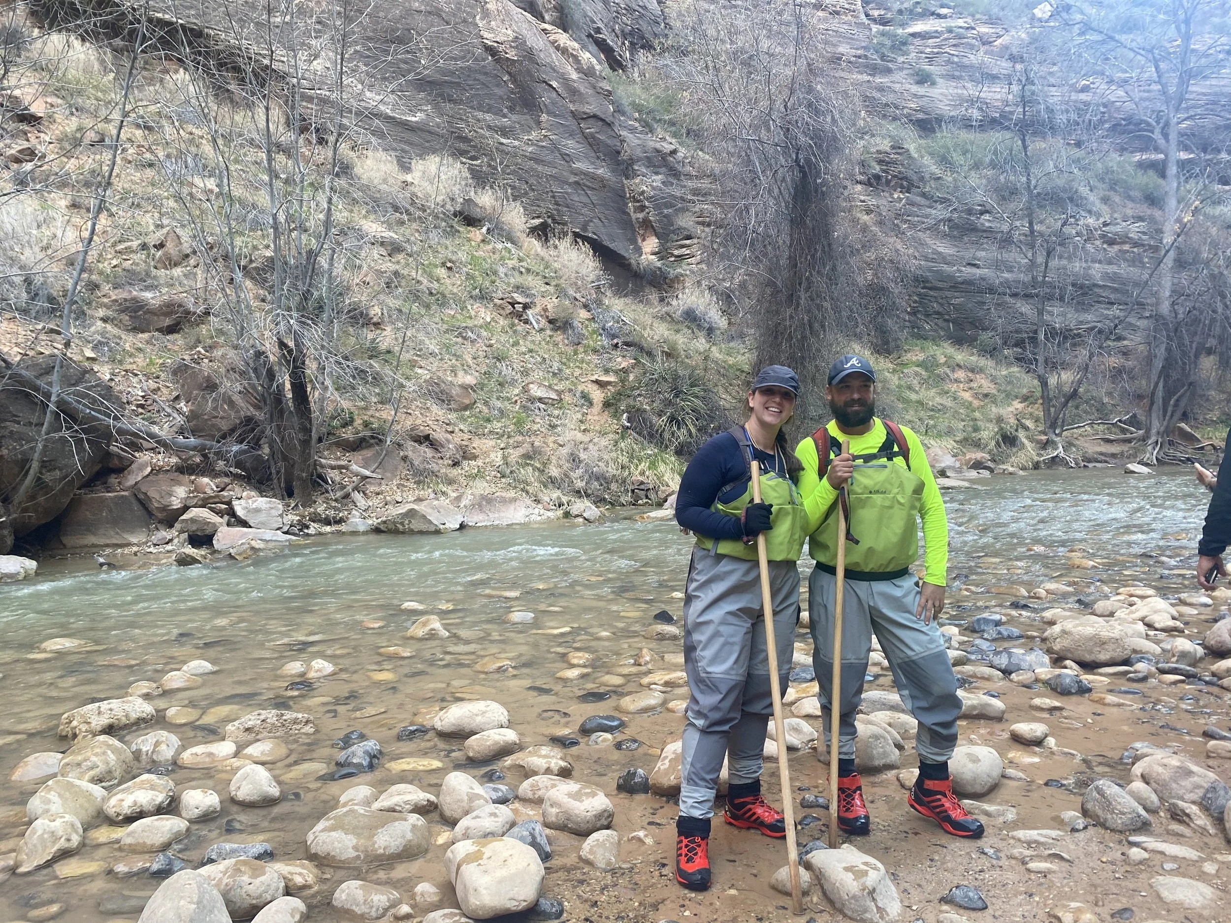  Meredith and I hiking The Narrows in Zion NP 