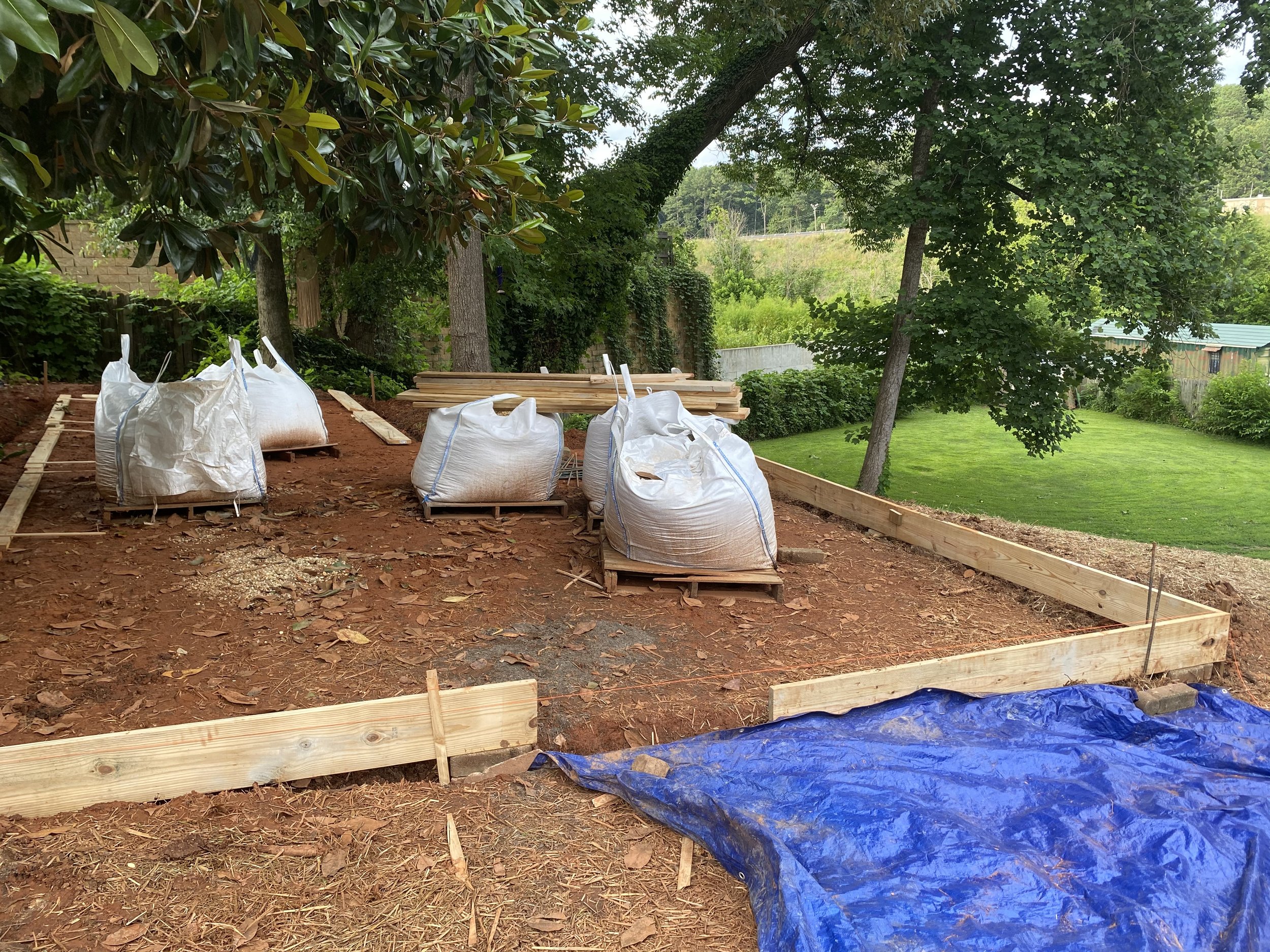  Framework for new patio 