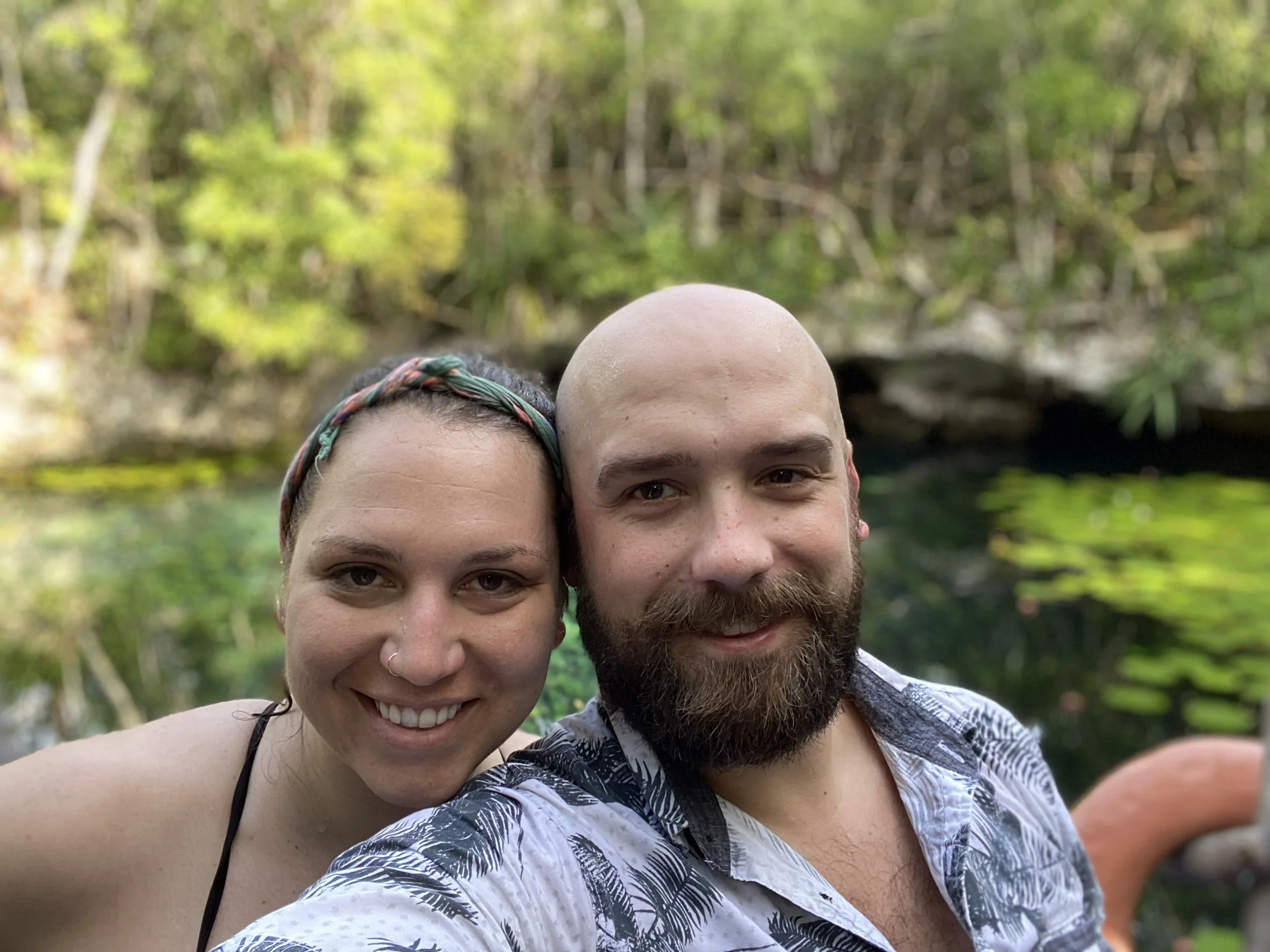  Meredith and I exploring a cenote near Tulum, Mexico 