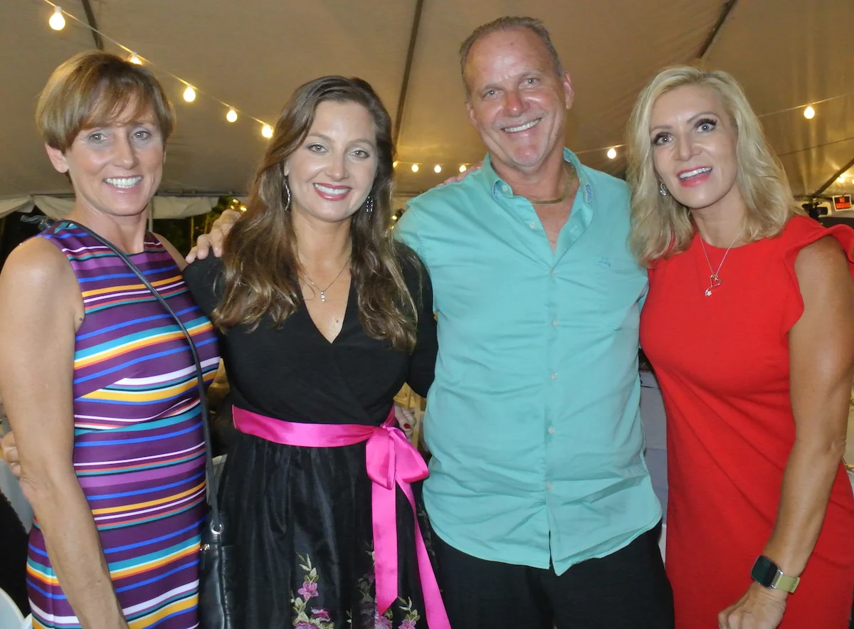 Pictured from left to right: Dawn Melvin, Angela Melvin (Valerie’s House CEO), Keith Melvin, and Sunset Soirée Emcee, Krista Fogelsong at the 2018 Sunset Soirée to benefit children’s grief support programs at Valerie’s House.