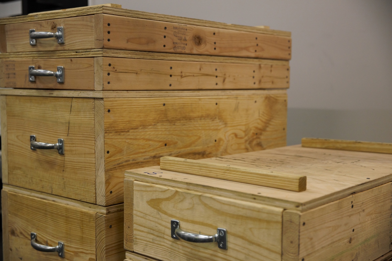 Wooden Jerk boxes.