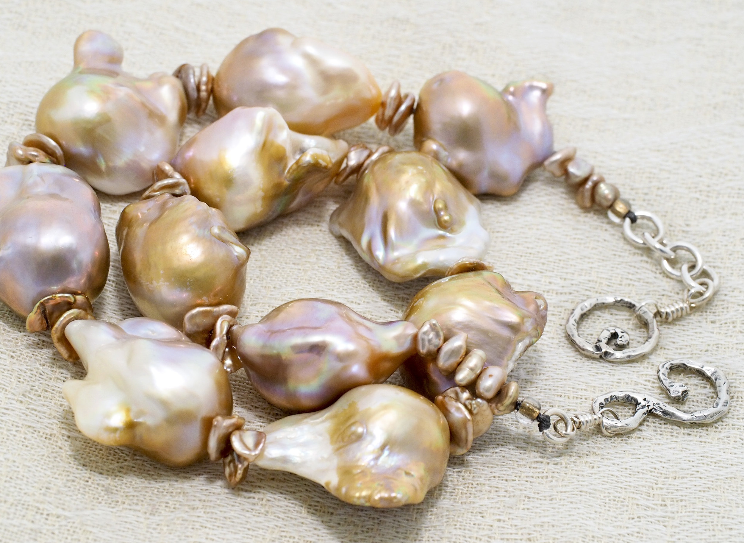 Natural rainbow baroque pearl necklace — Touchstones Designs