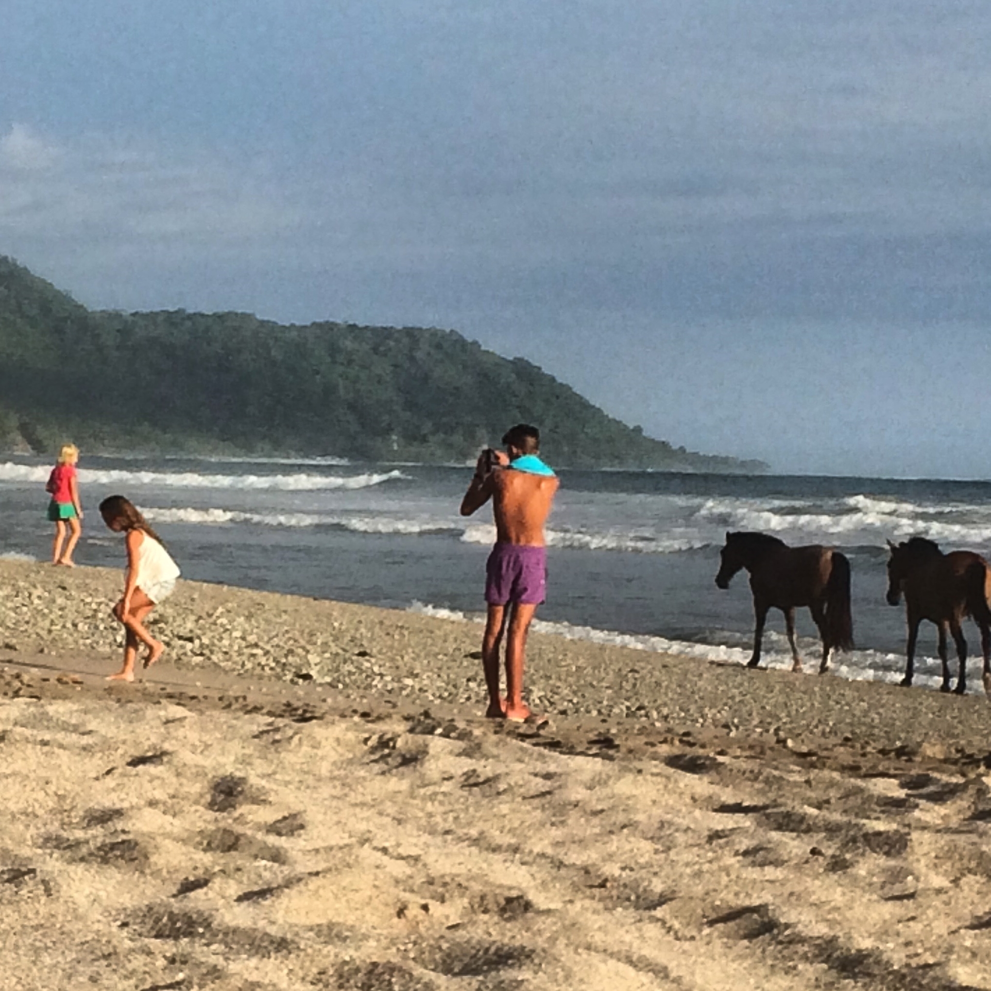 Pristine beaches of ST - where children play free & horses run free.