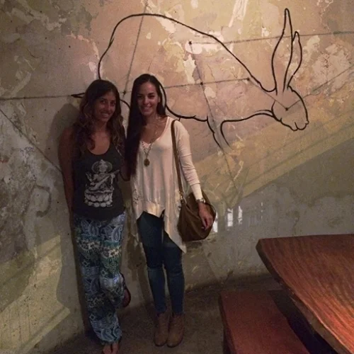 Carolina and I last April at Ravi's Gastropub (Vegetarian/vegan restaurant) in San Jose, Costa Rica.