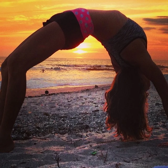 One of the original beach yoga photos in Santa Teresa, Costa Rica - early 2014.