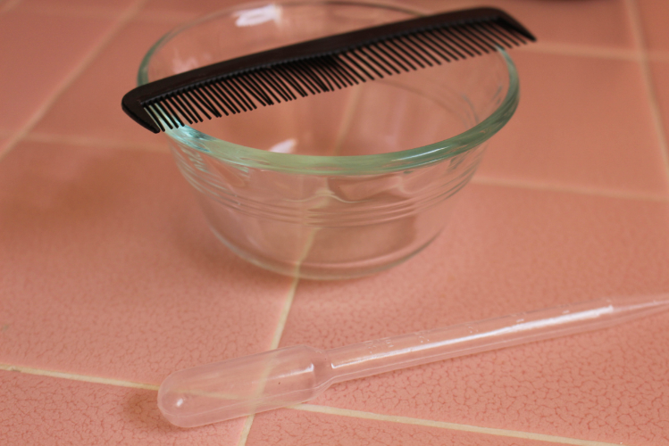 Use a tear dropper to get all around your scalp.