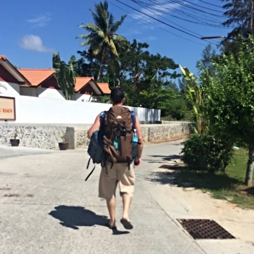 Trekkin' to our spot in Phuket.