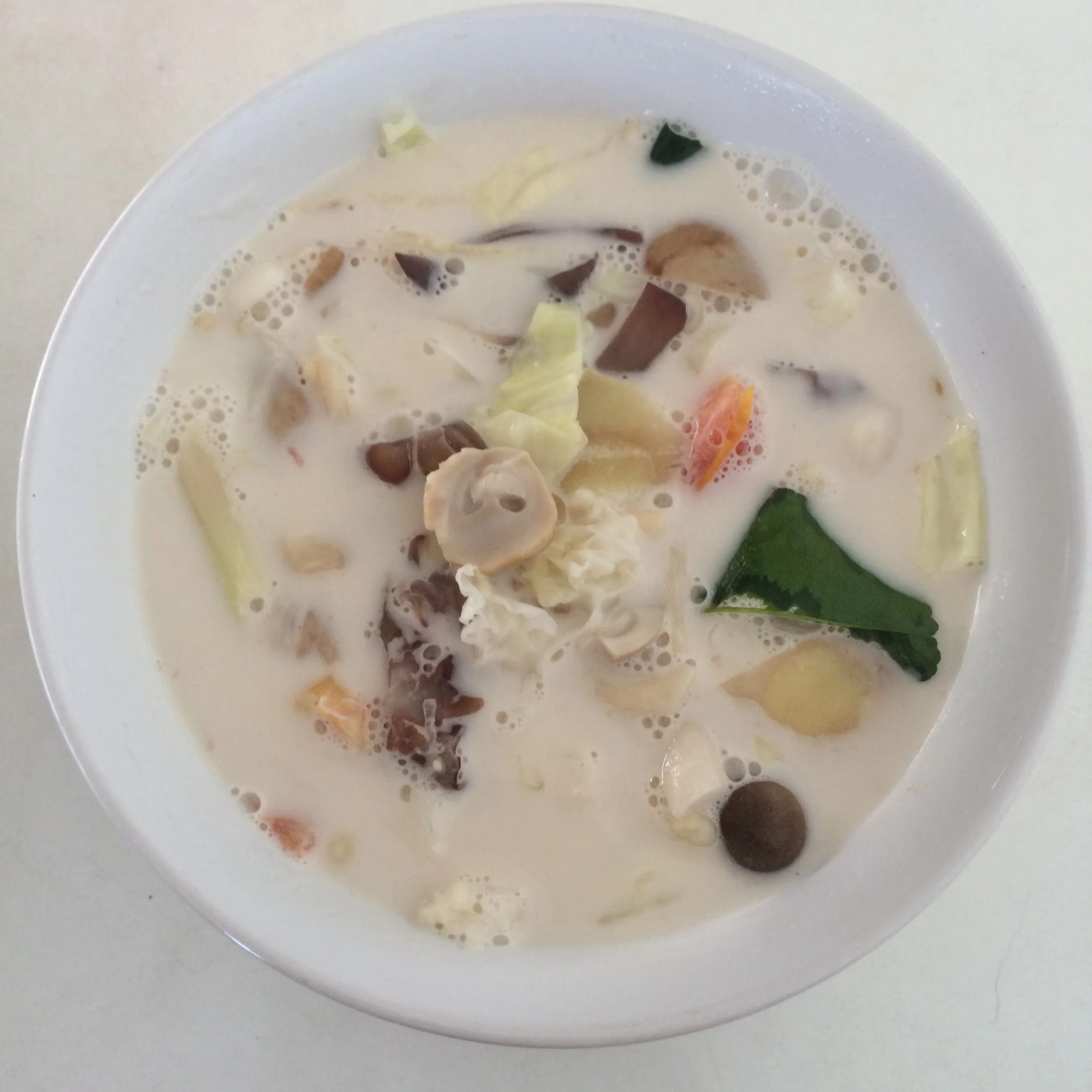 Tom Kha from Kun Na's Vegan Kitchen near Bang Tao beach, Phuket.
