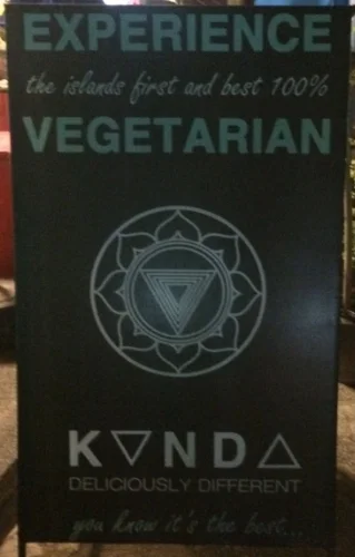 Kunda Anti-Pop Cafe... the only vegetarian restaurant on the island.