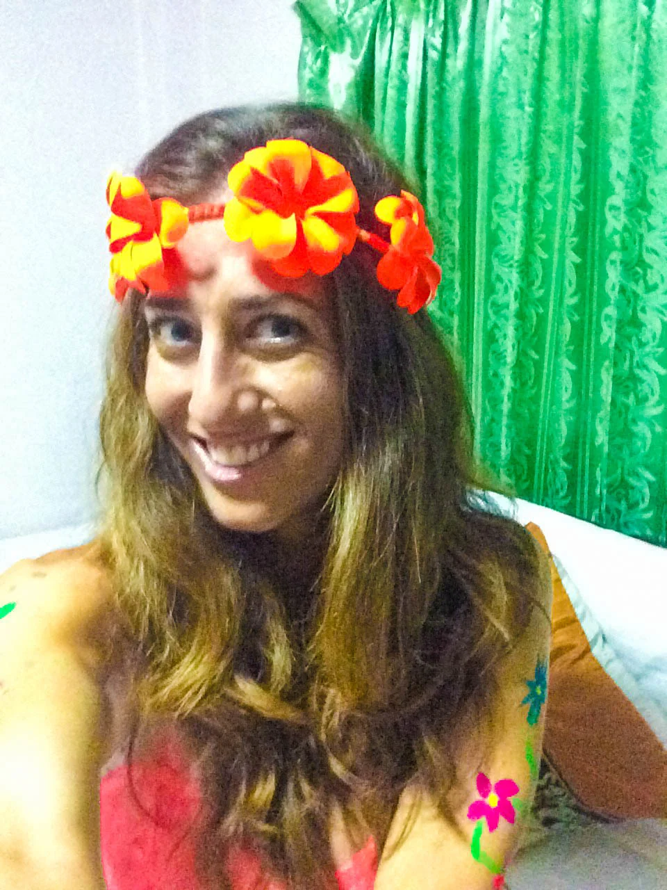 I bought some orange flowers for my hair to match my outfit. Buyer's remorse was the least of my worries.